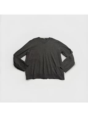 Calvin Klein Extra Fine Merino Wool V-Neck Sweater Men's 2XLarge Black (A36)